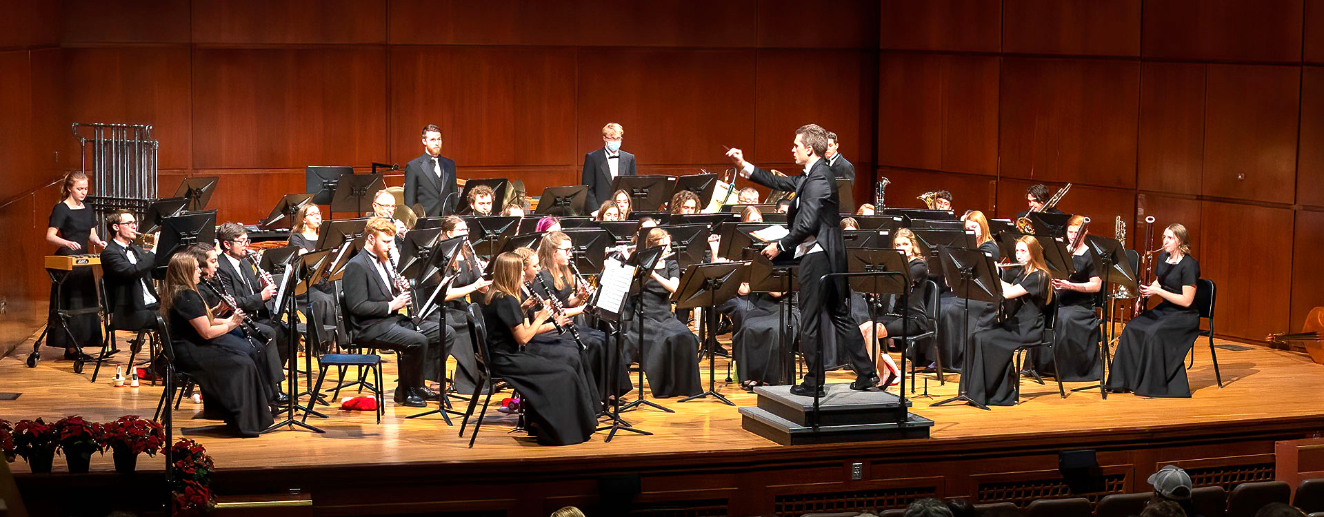 Concert band performing